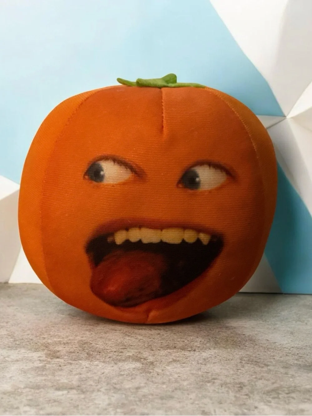 Orange Plush Pumpkin Decorative Pillow - Playful Halloween Accent